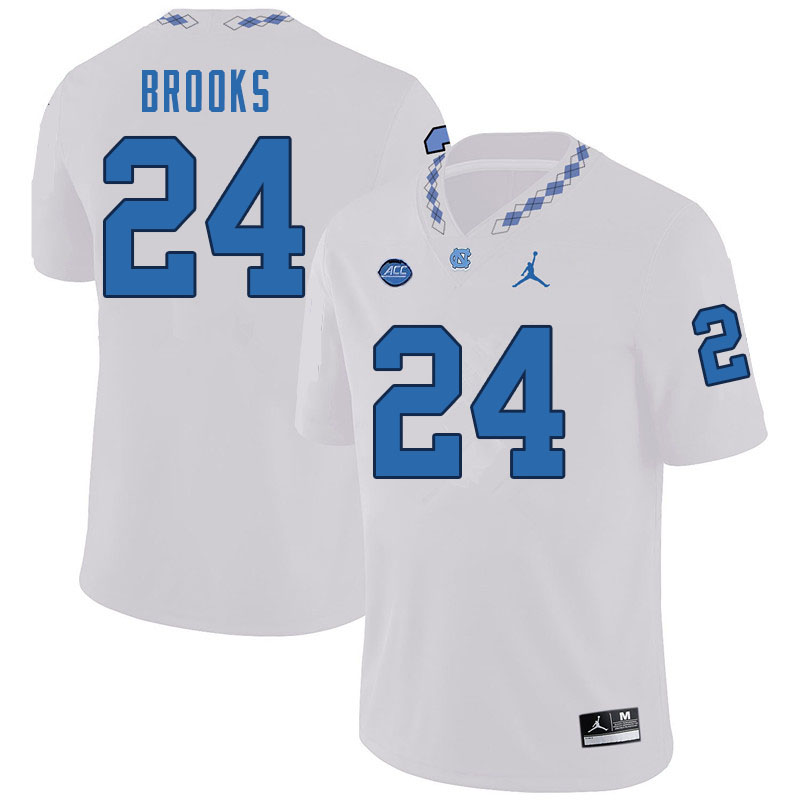 Men #24 British Brooks North Carolina Tar Heels College Football Jerseys Sale-White